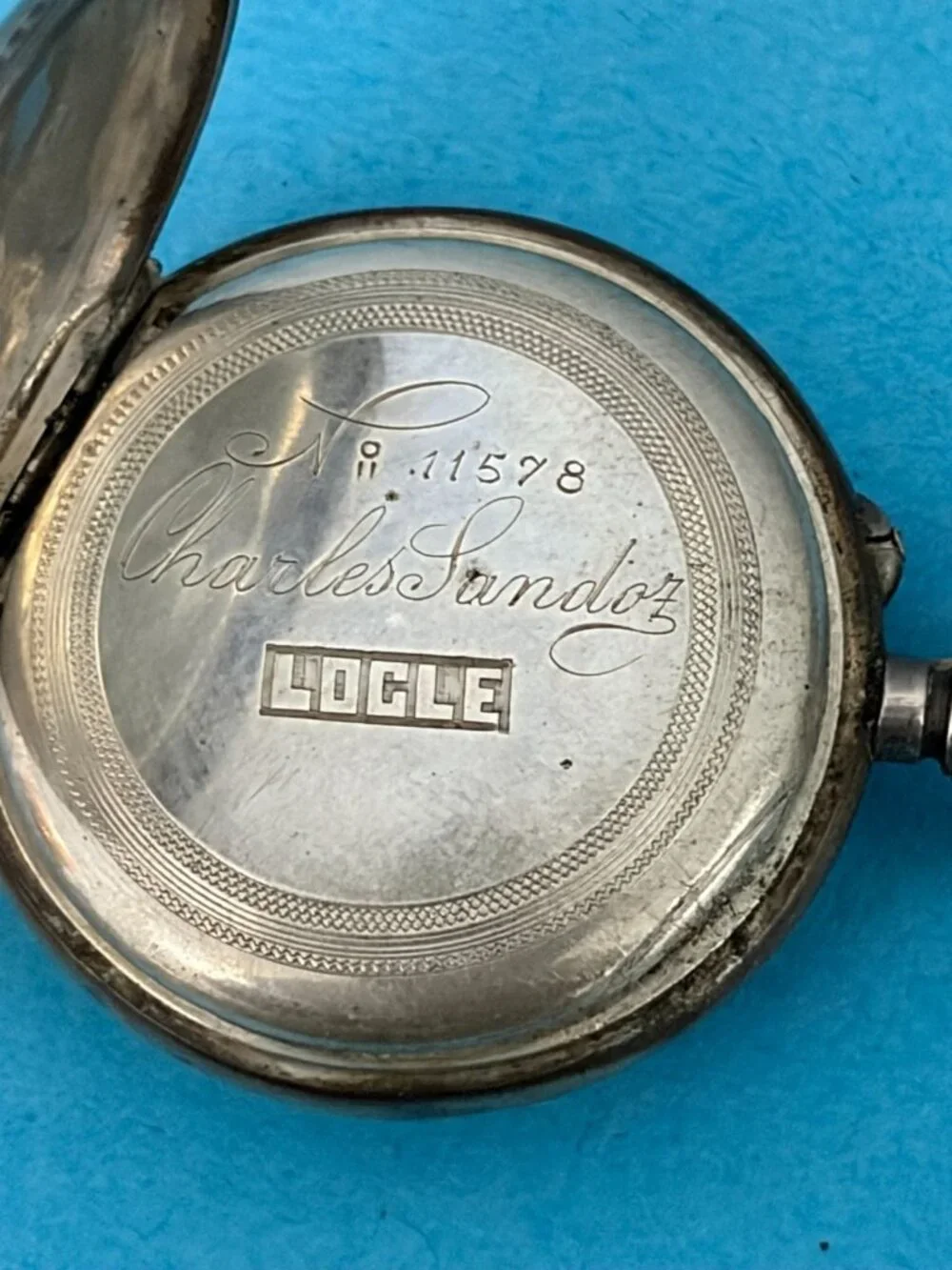 Enamel Swiss .800 Silver Case Pocket Watch Antique Engraved 4 parts / repair